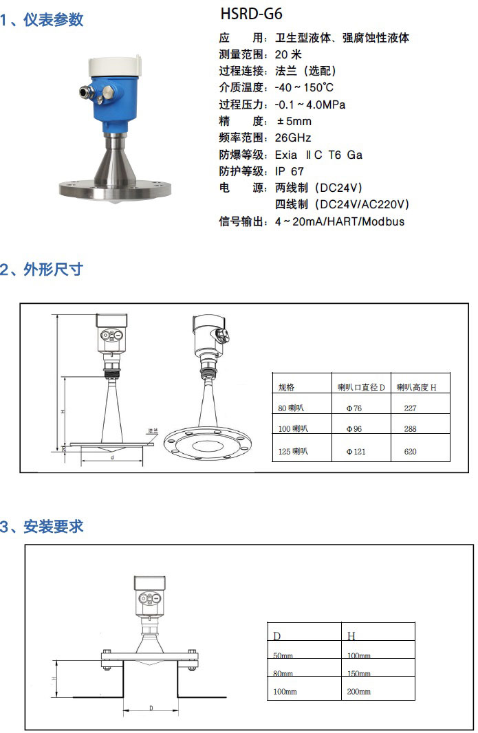 高頻雷達物位計